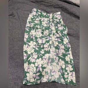 Heartloom Green and Lavender Floral Skirt